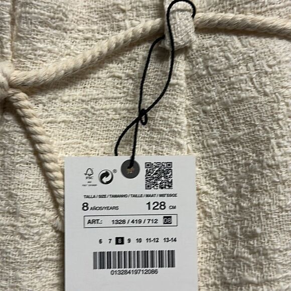 ZARA Kids | Ecru | STRUCTURED SHORTS WITH DRAWSTRING - Picture 5 of 5